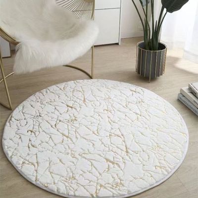 Super Soft Rabbit Fur Round Living Room Carpet With Water Proof Material And Anti Slip Bottom (Size 80CM)