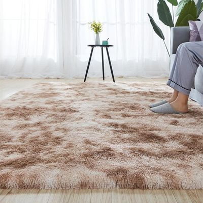 Extra Soft Tie Dyed Living Room Faux Fur Fluffy Carpet With Antislip Bottom (Size 120-160CM)