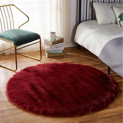 Super Soft Rabbit Fur Round Living Room Carpet With Anti Slip Bottom (Size 80CM)