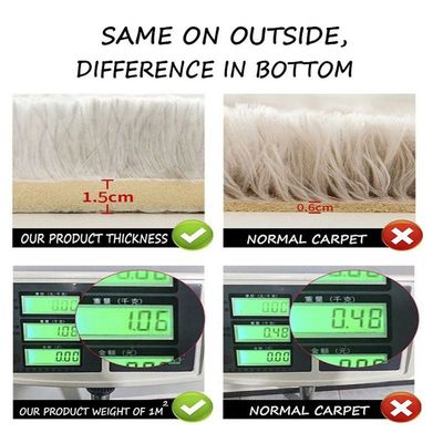 Modern Wool Fluffy Floor Mat Carpet with Anti slip High Pile Bottom with Upgraded Foam (Size 120-160CM)