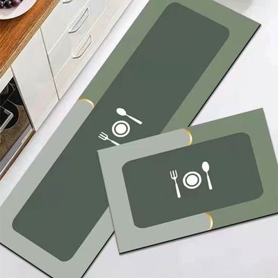 2 PCS Set Large Kitchen Mats With Thick Non Slip Bottom For Kitchen Floor With Beautiful Design (50-80CM And 50-160CM)