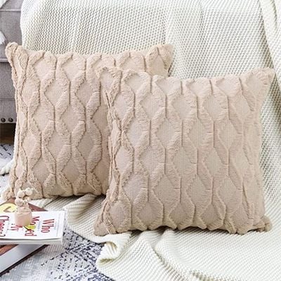 2 PCS Of Throw Pillow With Extra Comfort And Fluffy Material With Soft Hand feel
