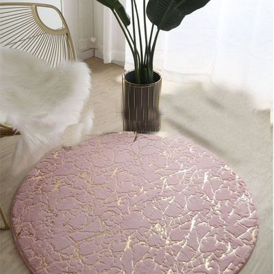 Super Soft Rabbit Fur Round Living Room Carpet With Water Proof Material And Anti Slip Bottom (Size 80CM)