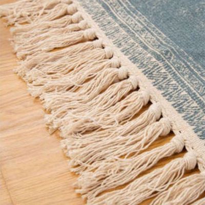 Ethnic Style Handwoven Tassel Carpet For Living Room Bedroom (Size 60-90CM)