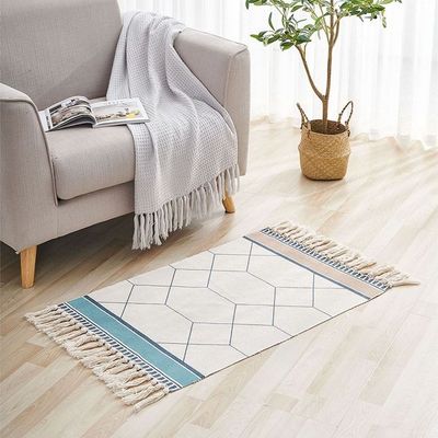 Ethnic Style Handwoven Tassel Carpet For Living Room Bedroom (Size 60-90CM)