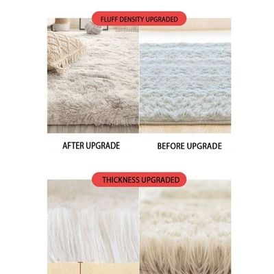 Modern Wool Fluffy Floor Mat Carpet with Anti slip High Pile Bottom with Upgraded Foam (Size 120-160CM)