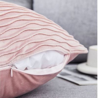 2 PCS Of Velvet Pleated Throw Pillow With Extra Comfort And Modern Luxury Look