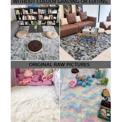 Modern Wool Fluffy Floor Mat Carpet with Anti slip High Pile Bottom with Upgraded Foam (Size 120-160CM)