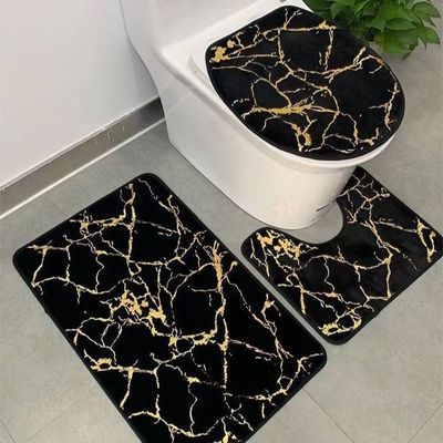 3 PCS Set Of Non Slip Bathroom Rug Made With Soft Material Which Fit Around Most Toilets With Beautiful Design.