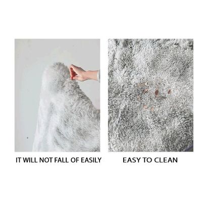 Modern Wool Fluffy Floor Mat Carpet with Anti slip High Pile Bottom with Upgraded Foam (Size 120-160CM)