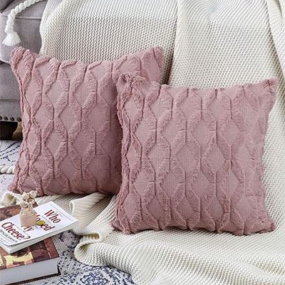 2 PCS Of Throw Pillow With Extra Comfort And Fluffy Material With Soft Hand feel