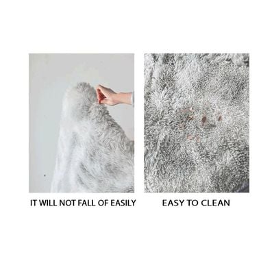 Modern Wool Fluffy Floor Mat Carpet with Anti slip High Pile Bottom with Upgraded Foam (Size 120-160CM)