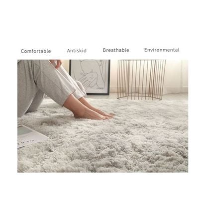 Modern Wool Fluffy Floor Mat Carpet with Anti slip High Pile Bottom with Upgraded Foam (Size 120-160CM)