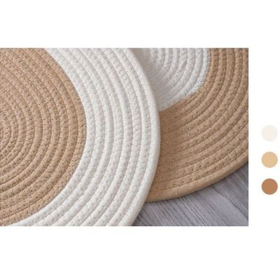 Hand Woven Jute Tassel Living Room Carpet With Anti Slip Bottom (Size 70-40CM)