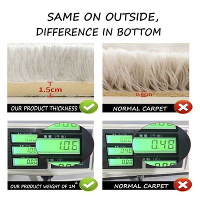 Modern Wool Fluffy Floor Mat Carpet with Anti slip High Pile Bottom with Upgraded Foam (Size 120-160CM)