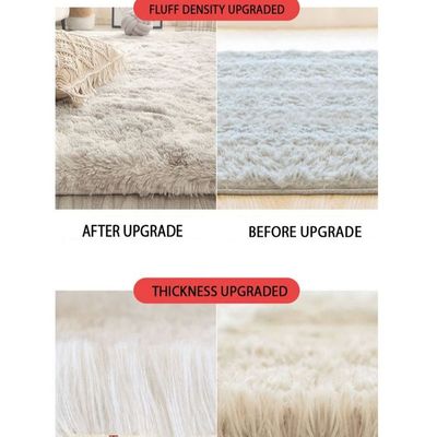 Modern Wool Fluffy Floor Mat Carpet with Anti slip High Pile Bottom with Upgraded Foam (Size 120-160CM)