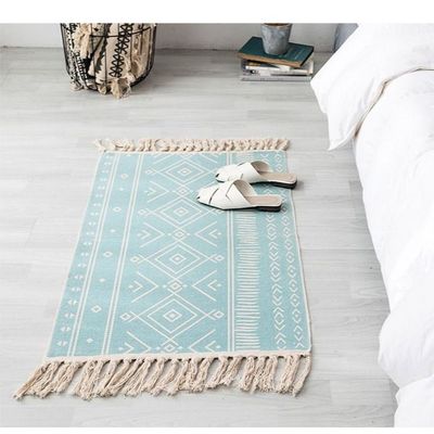 Ethnic Style Handwoven Tassel Carpet For Living Room Bedroom (Size 60-90CM)