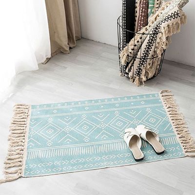 Ethnic Style Handwoven Tassel Carpet For Living Room Bedroom (Size 60-90CM)