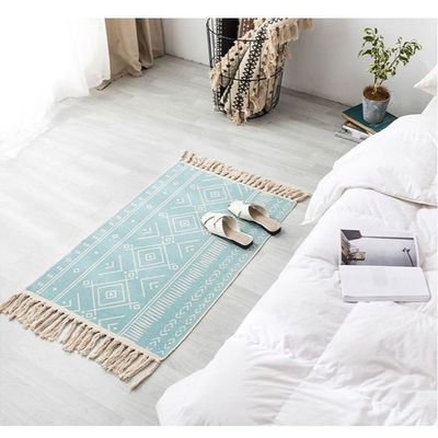 Ethnic Style Handwoven Tassel Carpet For Living Room Bedroom (Size 60-90CM)
