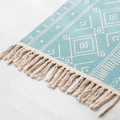 Ethnic Style Handwoven Tassel Carpet For Living Room Bedroom (Size 60-90CM)