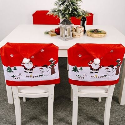 Set Of 2 Decorative Christmas Chair Cover With Standard Size.