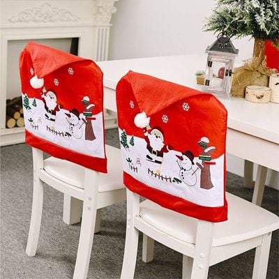 Set Of 2 Decorative Christmas Chair Cover With Standard Size.