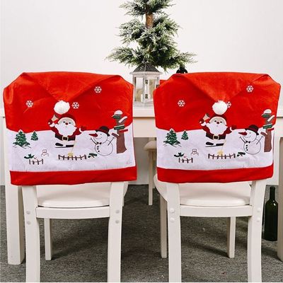 Set Of 2 Decorative Christmas Chair Cover With Standard Size.