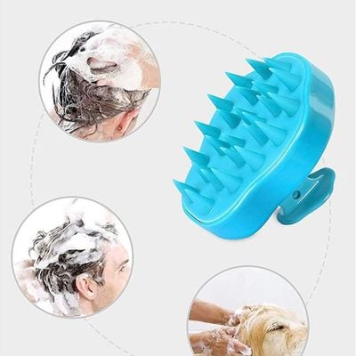 Multi-Use Hair Washing Shampoo Brush Blue
