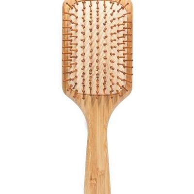 Square Shape Wooden Hair Brush Beige