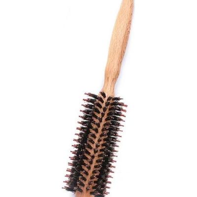 Roller Hair Brush With Wooden Hand Beige/Black