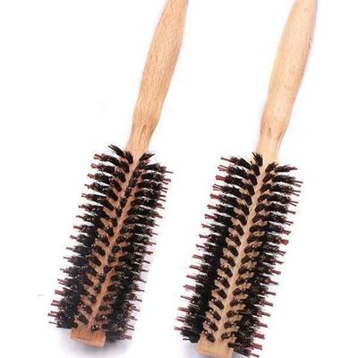 Roller Hair Brush With Wooden Hand Beige/Black