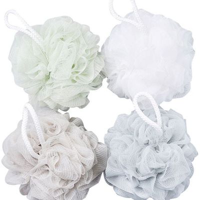 Set Of 4 Shower Bath Sponge Loofahs Ball For Body Washing Cleaning Scrubbing Multicolour 23 X 6 X 20Cm