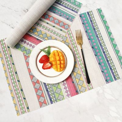4 Pcs Set Anti Slip Unique Printed Table Mat High Grade For Dining Table Coffee Table Etc. (Size 35-35Cm)