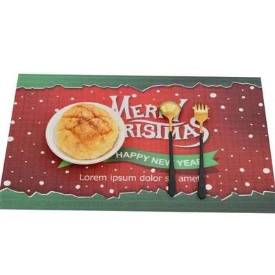 Set Of 5 Christmas Theme Designed Table Mat With Non Slip Material For Dining Table Coffee Table Etc. (Size 45-30Cm)