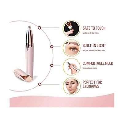 Usb Electric Eyebrow Razor Painless Portable Hair Remover And Trimmer Epilator For Women With Light.