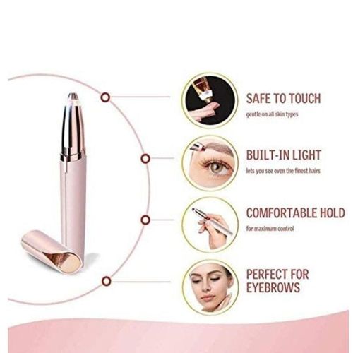Usb Electric Eyebrow Razor Painless Portable Hair Remover And Trimmer Epilator For Women With Light
