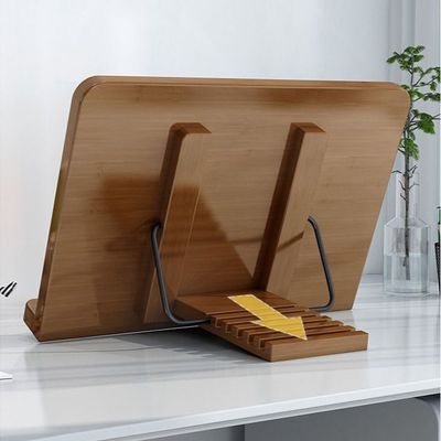 Multipurpose Foldable Reading Table Stand For Books And Laptop Stand With Adjustable Strong Bamboo Material