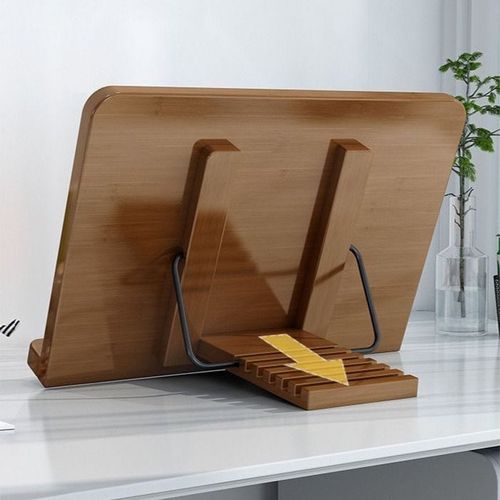 Multipurpose Foldable Reading Table Stand For Books And Laptop Stand With Adjustable Strong Bamboo Material