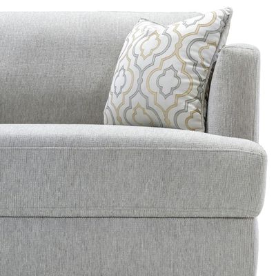 Noah 3-Seater Fabric Sofa-Grey with Wooden Leg