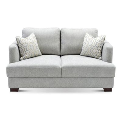 Noah 2-Seater Fabric Sofa-Grey with Wooden Leg | Size: 152W*100D*80H