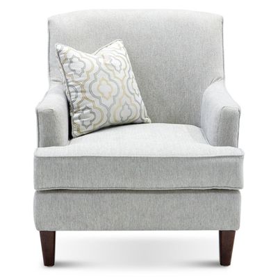 Noah Accent Chair - Grey Fabric with Wooden Leg | Size: 80W*80D*92H