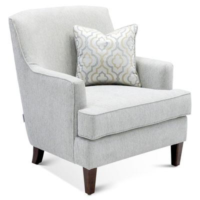 Noah Accent Chair - Grey Fabric with Wooden Leg | Size: 80W*80D*92H