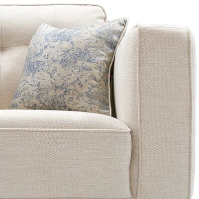 Lana 3-Seater Fabric Sofa -Beige with Wooden Leg
