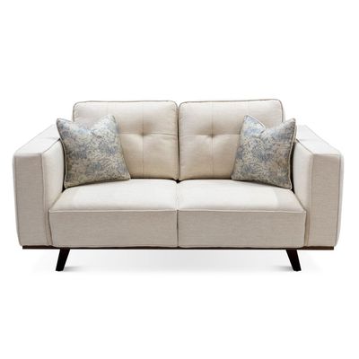 Lana 2-Seater Fabric Sofa-Beige  with Wooden Leg | Size: 174W*98D*85H