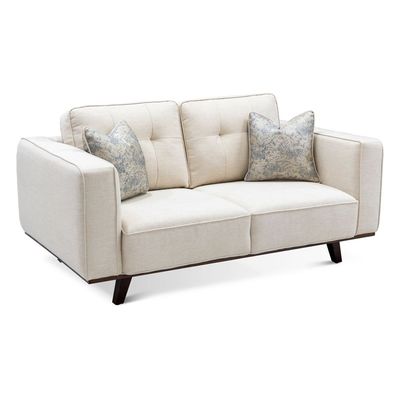 Lana 2-Seater Fabric Sofa-Beige  with Wooden Leg | Size: 174W*98D*85H