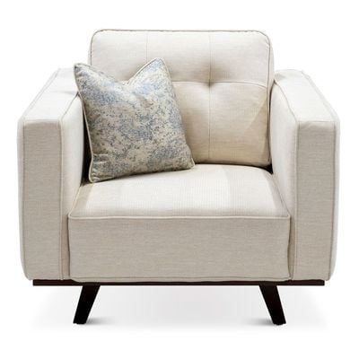 Lana 1-Seater Fabric Sofa-Beige with Wooden Leg | Size: 98W*98D*85H