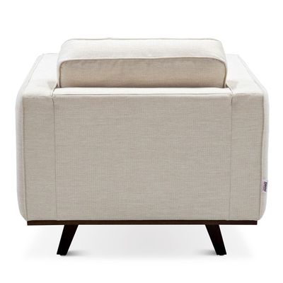 Lana 1-Seater Fabric Sofa-Beige with Wooden Leg | Size: 98W*98D*85H