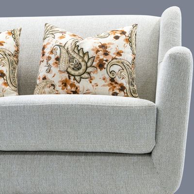 2-Seater Berlin Fabric Sofa-Beige with Golden leg | Size: 144W*92D*92H