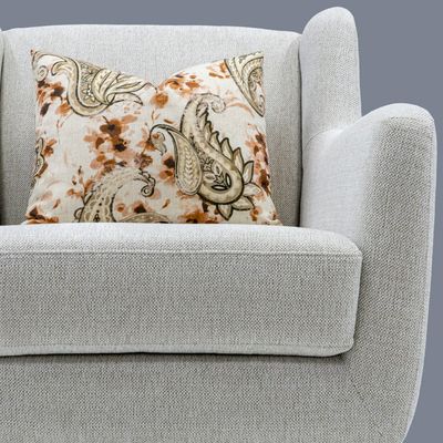 1-Seater Berlin Fabric Sofa-Beige with Golden leg | Size: 88W*92D*92H