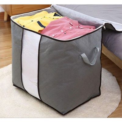 Foldable Large Capacity Cloth Storage Bag (Grey)
